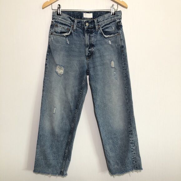 BOYISH The Tommy Jeans Womens 26 Blue Stonewash Stretch Button Fly High Waist - Picture 1 of 15